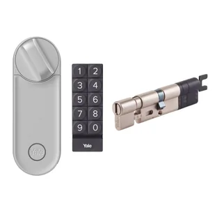 Zestaw inteligentny zamek Yale Linus® Smart Lock L2 srebrny z regulowaną wkładką Yale Linus®i klawiaturą - Systemy inteligentnych domów - miniaturka - grafika 1