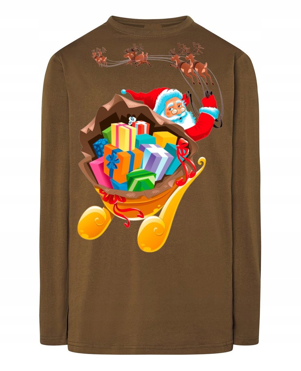 Longsleeve nadruk Mikołaj Prezenty R.XS