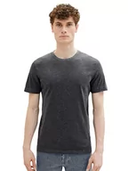 Koszulki męskie - TOM TAILOR Męski t-shirt w spranym wyglądzie, 10899 - Tarmac Grey, XL - miniaturka - grafika 1