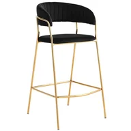 Taborety i hokery - Hoker Glamour czarny MARGO BC-01 welur - miniaturka - grafika 1