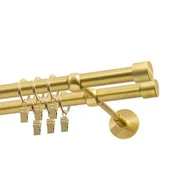 Karnisze - Karnisz DECASTYL Luna z żabkami Podwójny 320 cm Mosiądz Satyna - miniaturka - grafika 1