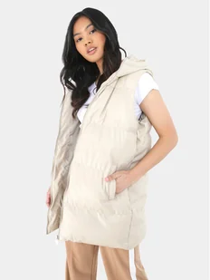 Brave Soul Bezrękawnik LJK-TROPICLGILB Écru Straight Fit - Kamizelki damskie - miniaturka - grafika 1