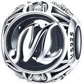 Wisiorki - CHARMS LITERA M srebro 925 zawieszka koralik S925 - miniaturka - grafika 1