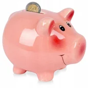 Gadżety do domu - Skarbonka Happy pig różowy, 11,5 x 9,1 x 9,1 cm - miniaturka - grafika 1