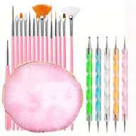 Akcesoria do paznokci - TEMU Zestaw 21 Profesjonalnych Pędzli do Nail Art z Paletą do Mieszania - Wskazówki do Projektowania Akrylu i Żelu UV, Pisaki do Rysowania i - miniaturka - grafika 1