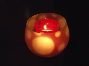 Lampka TEALIGHT podgrzewacz świecznik KÓŁKO pomarańczowa - Świeczniki - miniaturka - grafika 1