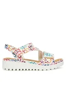 Sandały damskie - Rieker Sandały V1364-90 Biały - miniaturka - grafika 1