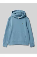 Bluzy damskie - Bluza z kapturem i naszywką z logo - Lacoste - miniaturka - grafika 1