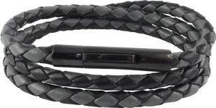 Skórzany naszyjnik Skórzany pasek 4 mm Męski naszyjnik Czarny / Szary 17-100 cm długości z zapięciem dźwigniowym Czarny pleciony, długość: 30 centymetrów - Naszyjniki męskie - miniaturka - grafika 1