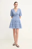 Sukienki - Pepe Jeans sukienka bawełniana DAY kolor niebieski mini rozkloszowana PL953694 - miniaturka - grafika 1