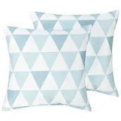 Poduszki dekoracyjne - Beliani Zestaw 2 poduszek ogrodowych 40 x 40 cm niebiesko-biały - miniaturka - grafika 1