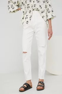 Spodnie damskie - Answear Lab jeansy damskie kolor biały high waist - grafika 1