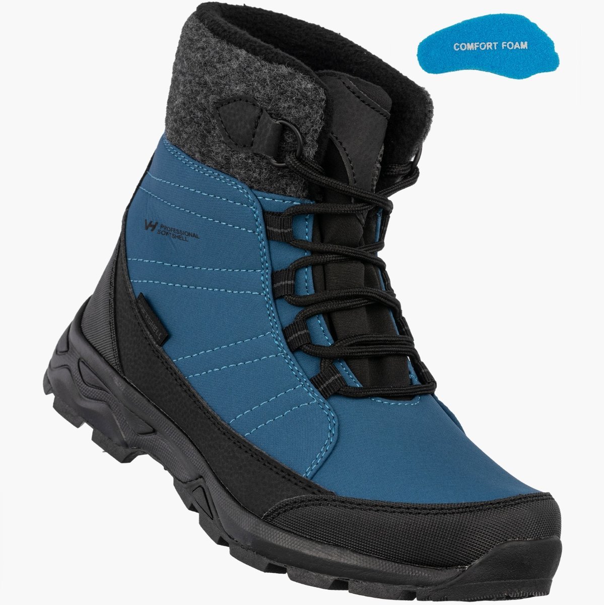 Śniegowce Damskie Buty Ocieplane Trzewiki Na Zimę Granatowe Vanhorn 23-34065BL 37 Granatowy
