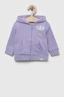 Bluzy i sweterki niemowlęce - GAP bluza niemowlęca x Disney kolor fioletowy z kapturem z nadrukiem - Gap - miniaturka - grafika 1
