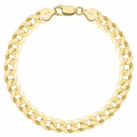 Bransolety męskie - OPRAVA POZŁACANA SREBRNA BRANSOLETKA PANCERKA 925 585 - 7,5MM MĘSKA 22cm - miniaturka - grafika 1