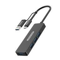 Huby USB - Sitecom Hub CN-414 Czarny - miniaturka - grafika 1