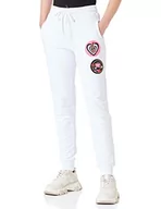 Spodnie damskie - Love Moschino Damskie spodnie do biegania o regularnym kroju, optical white, 42 - miniaturka - grafika 1