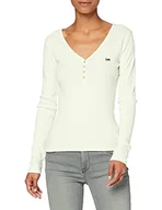 Koszulki i topy damskie - Lee Damska koszulka Ribbed Henley, Białe płótno., XS - miniaturka - grafika 1