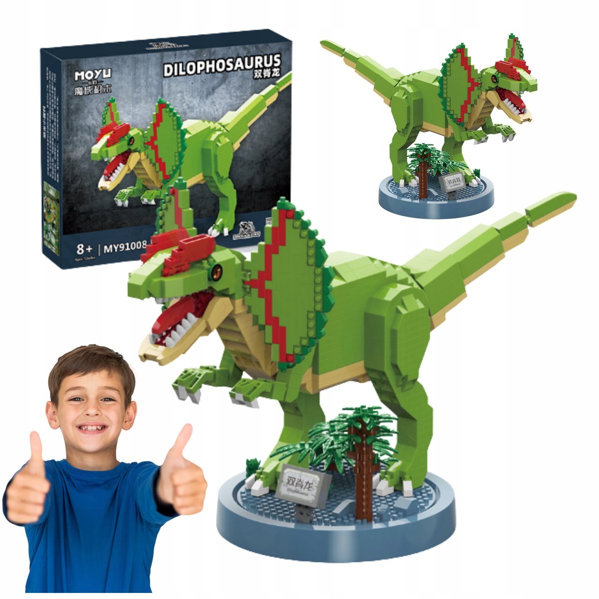 Zestaw Klocki Konstrukcyjne Dinozaur Dilophosaurus 1262 el 3D Prehistoria