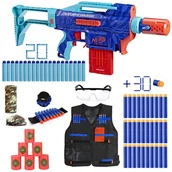 Zabawki militarne - Nerf Elite 2.0 Zesatw Stormcharge Wild Edition F7376 + 30 Strzałek Waffle + Kamizelka + Opaska + Cele + Bandana Moro + Okulary - miniaturka - grafika 1