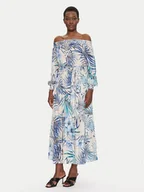 Sukienki - Guess Sukienka letnia W5GT16 WH9Z2 Niebieski Regular Fit - miniaturka - grafika 1