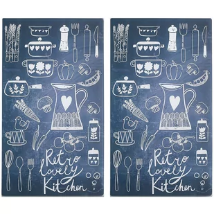 Zeller Szklane płyty ochronne LOVELY KITCHEN na kuchenkę 2 sztuki B01F24KJAY - Pozostałe akcesoria kuchenne - miniaturka - grafika 1
