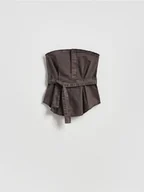 Koszulki i topy damskie - Reserved - Top z paskiem - dark grey jeans - miniaturka - grafika 1