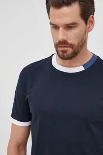 Koszulki męskie - Hugo Boss t-shirt bawełniany kolor granatowy gładki - - grafika 1