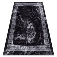 Dywany - Dywan do prania MIRO 51278.810 Marmur, grecki antypoślizgowy - czarny / biały, 80x150 cm - miniaturka - grafika 1