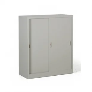 B2B Partner Metalowa szafa z przesuwnymi drzwiami, demontowana, 2 półki, 1000 x 1200 x 450 mm, jasnoszary 908018 - Szafy biurowe - miniaturka - grafika 1