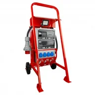 Rozdzielnie elektryczne - Rozdzielnica budowlana na stojaku z naświetlaczem eXT S/FI SET 32A 2x16A 4x230V schuko Doktorvolt 0027 - miniaturka - grafika 1