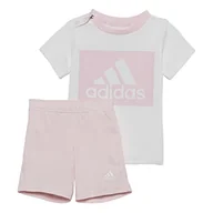 Koszulki i topy damskie - adidas Unisex Baby I BL T Set, Top: White/Clear Bottom: Clear PINK/White, 2-3A - miniaturka - grafika 1