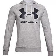 Bluzy męskie - Under Armour Męska bluza z kapturem Rival Fleece Big Logo Hd (Mod Gray Light Heather / Black) L 1357093-011-Large - miniaturka - grafika 1