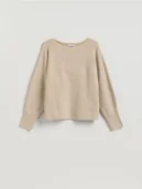 Swetry damskie - Reserved - Sweter z domieszką wełny - beżowy - miniaturka - grafika 1