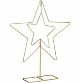 Ozdoby bożonarodzeniowe - GWIAZDA DEKORACYJNA 50CM ZŁOTA MICA - miniaturka - grafika 1