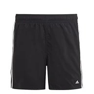 Kąpielówki dla chłopców - adidas, 3 paski, kostium kąpielowy, czarno-biały, 1112, dla dzieci - miniaturka - grafika 1