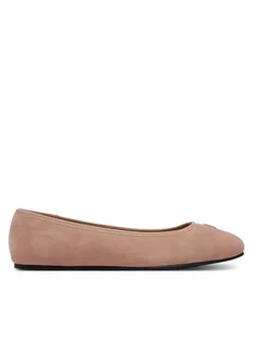 Tommy Hilfiger Baleriny Th Hardware Suede Ballerina FW0FW08655 Beżowy - Baleriny - miniaturka - grafika 1