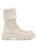 Botki damskie - Badura Botki OVAR-23AW111 Beżowy - miniaturka - grafika 1