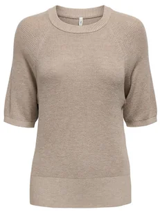 ONLY Sweter w kolorze beżowym - Swetry damskie - miniaturka - grafika 1