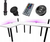 Biurka gamingowe - BIURKO GAMINGOWE NARONE BIAE GNIAZDO - miniaturka - grafika 1