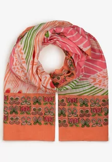 Apaszki i szaliki damskie - Różowy Bawełniany Szalik Apaszka z Motywem Motyli Tullma - grafika 1