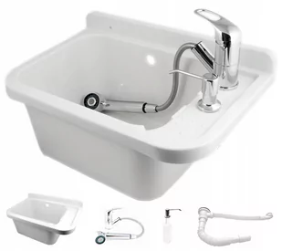 Zlew Gospodarczy Komora Pralnia+ Bateria Wyciągana - Zlewy i komory gospodarcze Zlew Gospodarczy Komora Pralnia+ Bateria Wyciągana - Zlewy i komory gospodarcze - miniaturka - grafika 1