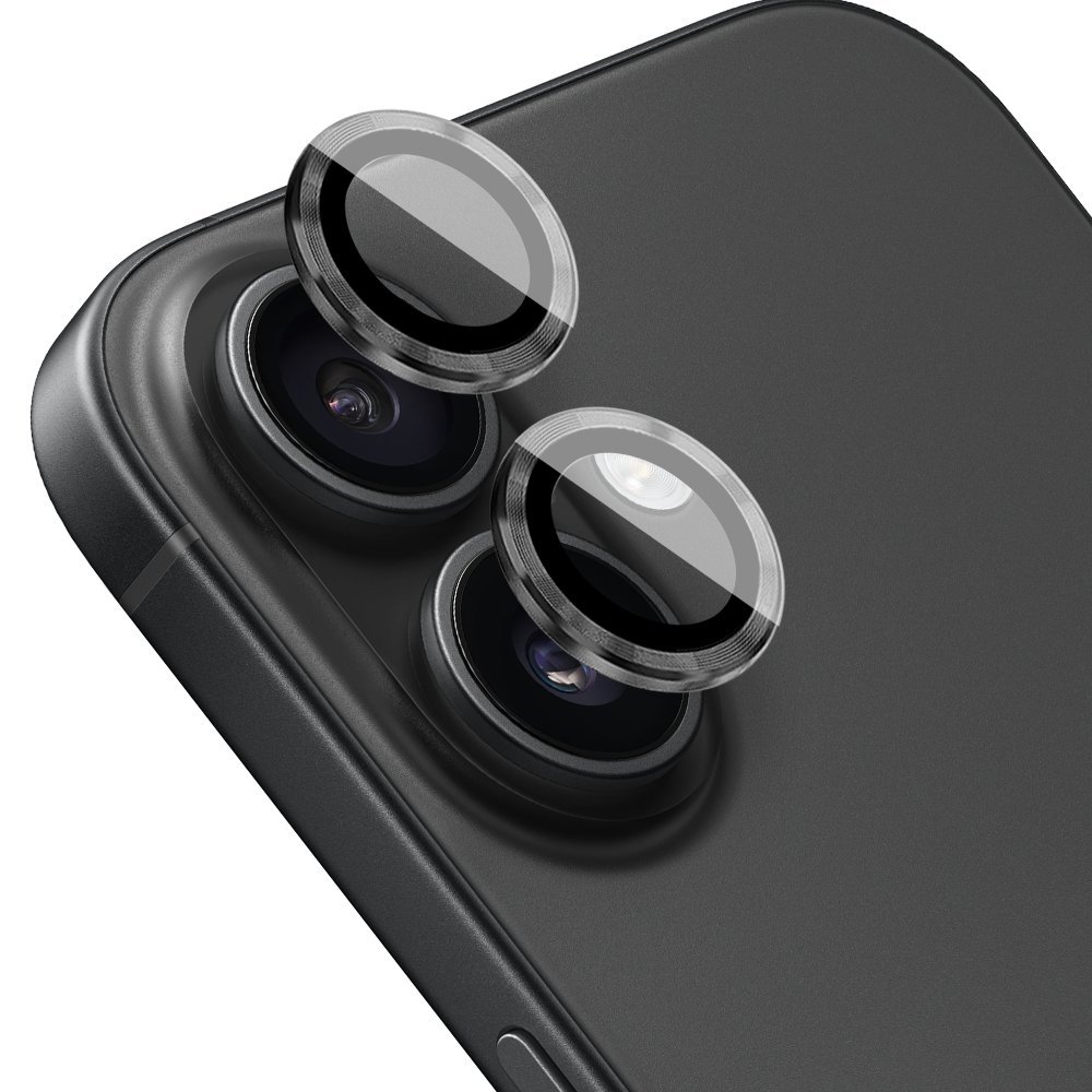 Osłona aparatu, szkło 9H do iPhone 16 Plus, 1 zestaw, czarna