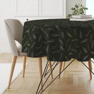 Obrusy i serwetki - Obrus okrągły WINTER wzór BN44 | Sosnowe igły na ciemnozielonym tle średnica 140 cm - miniaturka - grafika 1