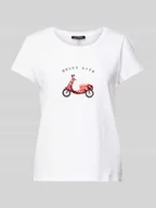Koszulki i topy damskie - T-shirt z cekinowym obszyciem - miniaturka - grafika 1