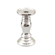 Świeczniki - Świecznik ceramiczny srebrny 10 x 18,5 cm - miniaturka - grafika 1