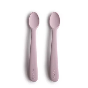 Mushie Łyżeczki silikonowe do nauki samodzielnego jedzenia Soft Lilac - Sztućce dla dzieci - miniaturka - grafika 1