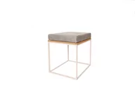 Ławy i stoliki kawowe - Pufa, stolik Korfu loft drewno, metal biała - miniaturka - grafika 1