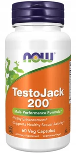 Now Foods, Testojack 200, Testosteron Libido, 60 Vege Kaps. - Suplementy naturalne - miniaturka - grafika 1