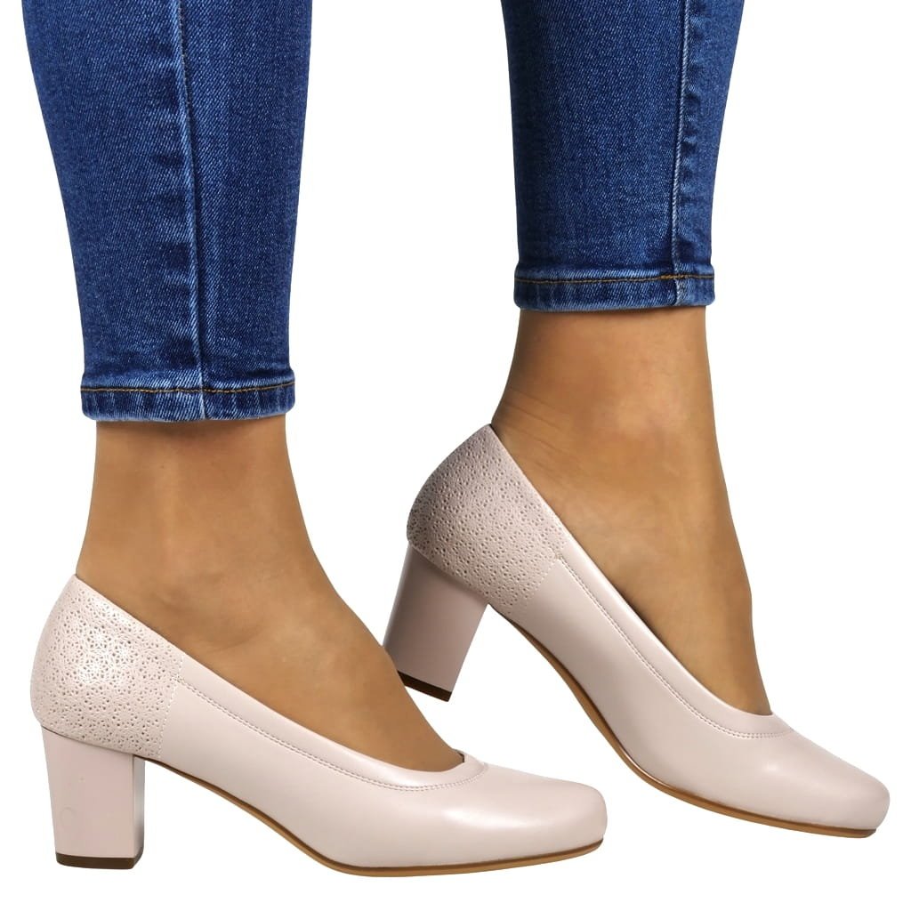 Czółenka Półbuty Na Obcasie Sergio Leone 409 J.Szary Matowy